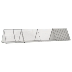 vidaXL Rabbit Cage Gray 158.9"x31.7"x28" Galvanized Steel