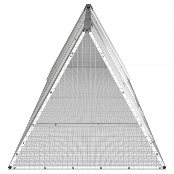 vidaXL Rabbit Cage Gray 158.9"x31.7"x28" Galvanized Steel - Image 4