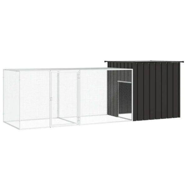 vidaXL Chicken Cage Anthracite 118.1"x35.8"x39.4" Galvanized Steel