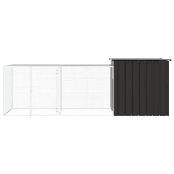 vidaXL Chicken Cage Anthracite 118.1"x35.8"x39.4" Galvanized Steel - Image 3