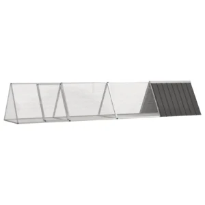 vidaXL Rabbit Cage Anthracite 158.9"x31.7"x28" Galvanized Steel