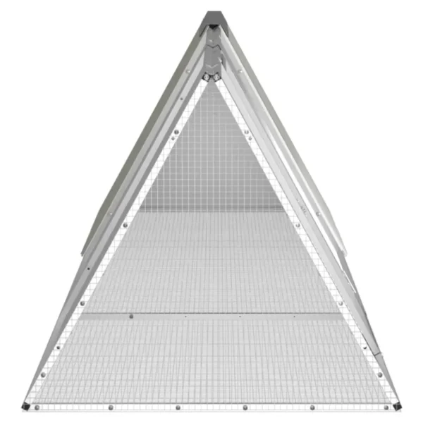 vidaXL Rabbit Cage Gray 119.1"x31.7"x28" Galvanized Steel - Image 4