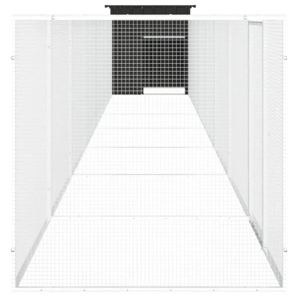 vidaXL Chicken Cage Anthracite 315"x35.8"x39.4" Galvanized Steel - Image 4