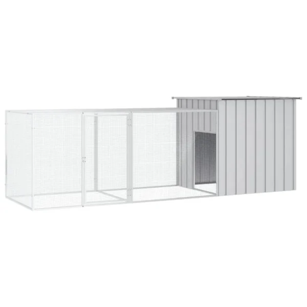 vidaXL Chicken Cage Gray 118.1"x35.8"x39.4" Galvanized Steel