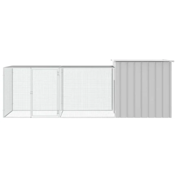 vidaXL Chicken Cage Gray 118.1"x35.8"x39.4" Galvanized Steel - Image 3