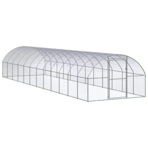 vidaXL Outdoor Chicken Coop 9.8'x39.4'x6.6' Galvanized Steel