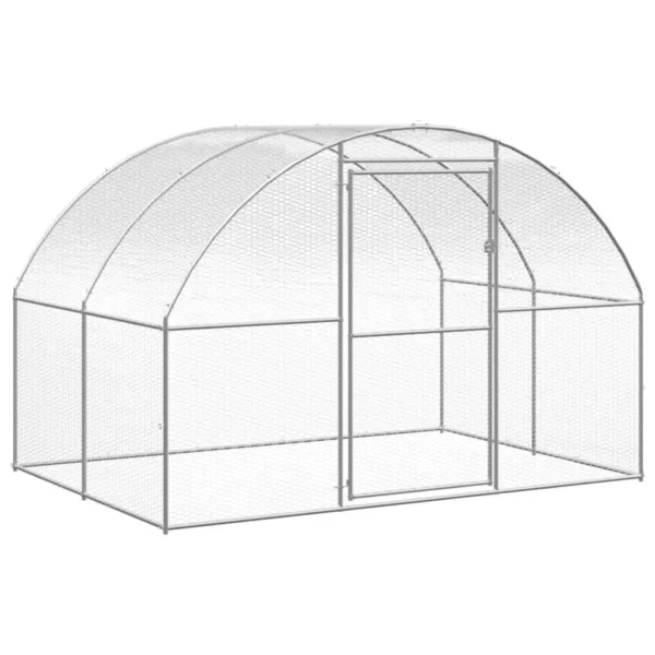 vidaXL Outdoor Chicken Coop 9.8'x39.4'x6.6' Galvanized Steel - Image 3