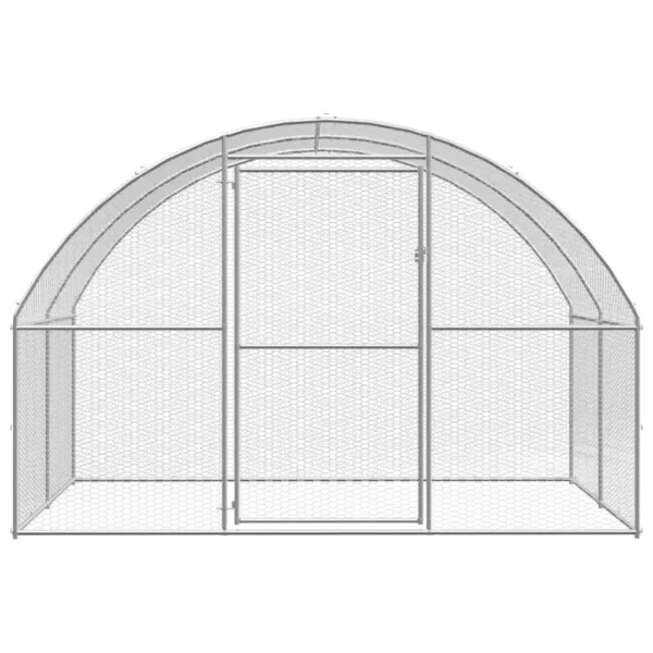 vidaXL Outdoor Chicken Coop 9.8'x39.4'x6.6' Galvanized Steel - Image 4