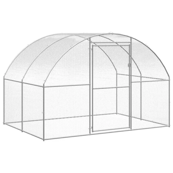 vidaXL Outdoor Chicken Coop 9.8'x32.8'x6.6' Galvanized Steel - Image 6