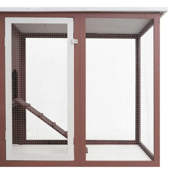 vidaXL Outdoor Chicken Cage Hen House with 1 Egg Cage Brown Wood - Image 5