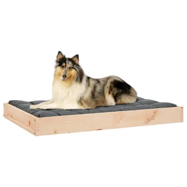 vidaXL Dog Bed 36"x25.2"x3.5" Solid Wood Pine - Image 6