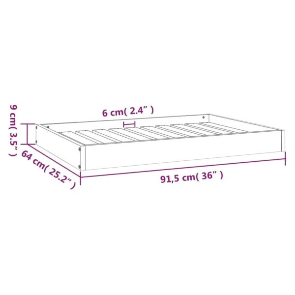 vidaXL Dog Bed 36"x25.2"x3.5" Solid Wood Pine - Image 8