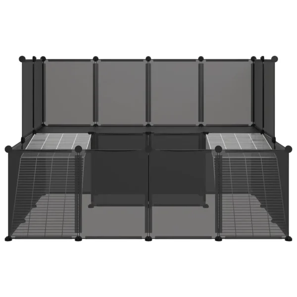 vidaXL Small Animal Cage Black 56.3"x42.1"x36.6" PP and Steel - Image 3