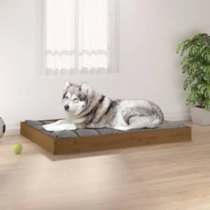 vidaXL Dog Bed Honey Brown 40"x29.1"x3.5" Solid Wood Pine