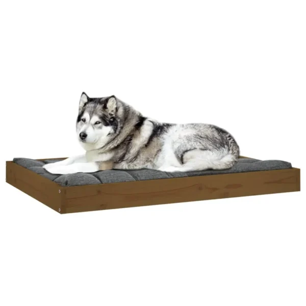 vidaXL Dog Bed Honey Brown 40"x29.1"x3.5" Solid Wood Pine - Image 6