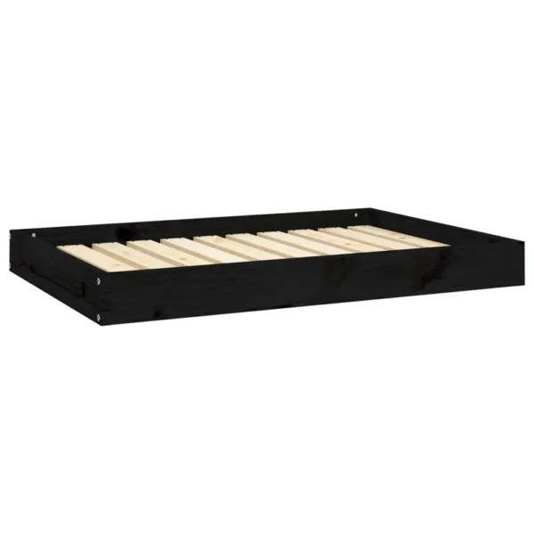 vidaXL Dog Bed Black 36"x25.2"x3.5" Solid Wood Pine - Image 2