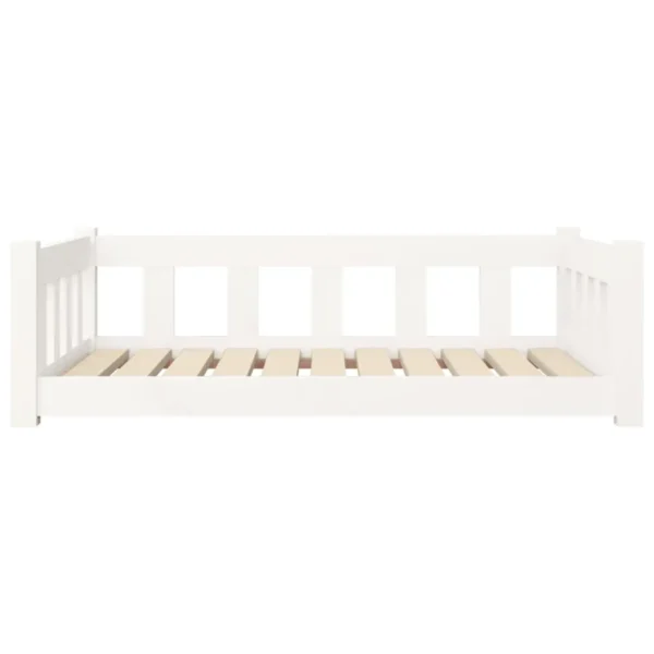 vidaXL Dog Bed White 37.6"x25.8"x11" Solid Wood Pine - Image 4