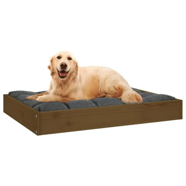 vidaXL Dog Bed Honey Brown 28.1"x21.3"x3.5" Solid Wood Pine - Image 6