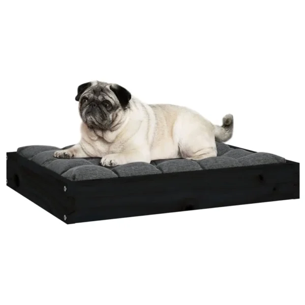 vidaXL Dog Bed Black 24.2"x19.3"x3.5" Solid Wood Pine - Image 6