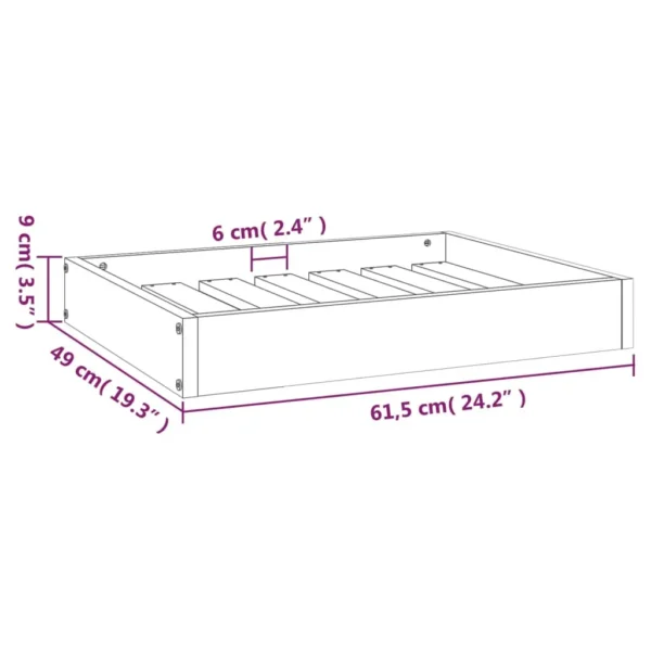 vidaXL Dog Bed Honey Brown 24.2"x19.3"x3.5" Solid Wood Pine - Image 8