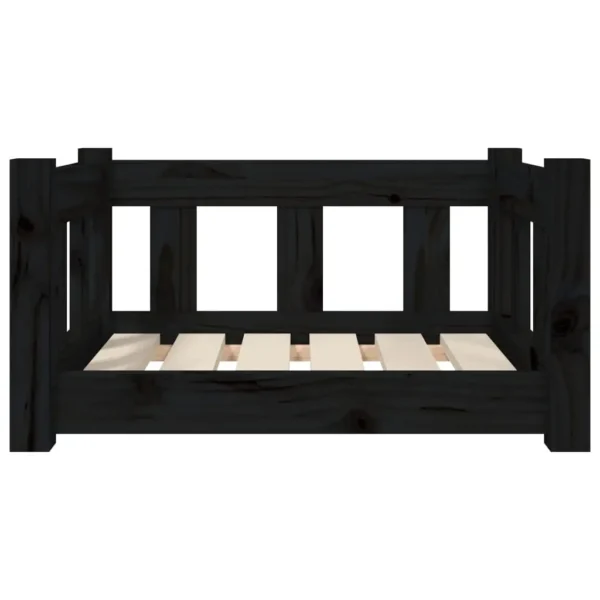 vidaXL Dog Bed Black 21.9"x17.9"x11" Solid Wood Pine - Image 4