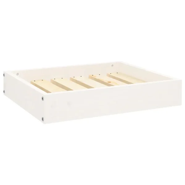 vidaXL Dog Bed White 20.3"x17.3"x3.5" Solid Wood Pine - Image 2