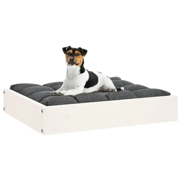 vidaXL Dog Bed White 20.3"x17.3"x3.5" Solid Wood Pine - Image 6