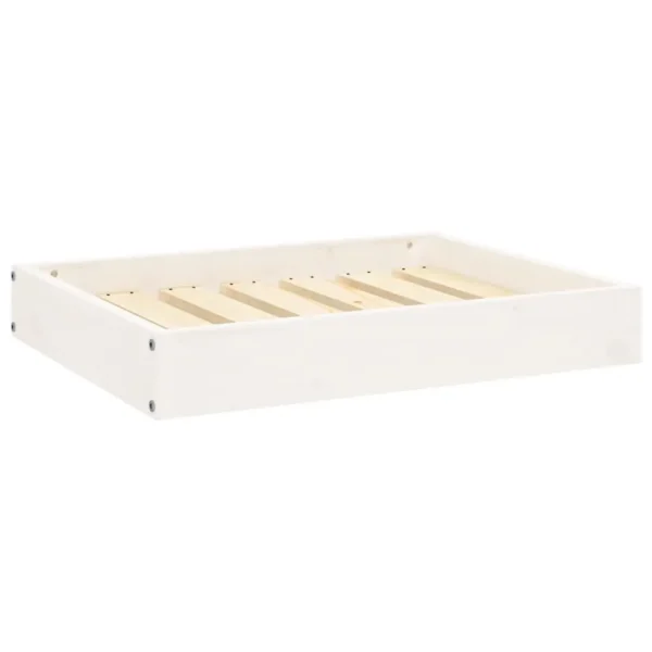 vidaXL Dog Bed White 24.2"x19.3"x3.5" Solid Wood Pine - Image 2