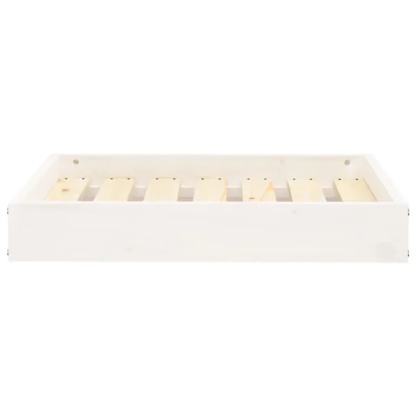 vidaXL Dog Bed White 24.2"x19.3"x3.5" Solid Wood Pine - Image 3