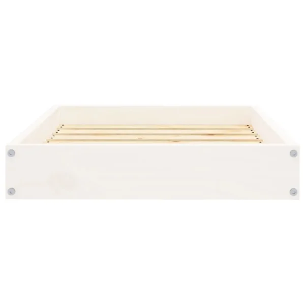 vidaXL Dog Bed White 24.2"x19.3"x3.5" Solid Wood Pine - Image 4