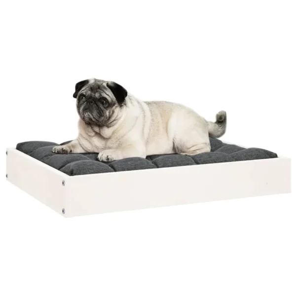 vidaXL Dog Bed White 24.2"x19.3"x3.5" Solid Wood Pine - Image 6