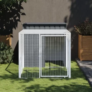 vidaXL Chicken Cage with Run Anthracite 43.3"x79.1"x43.3" Galvanized Steel