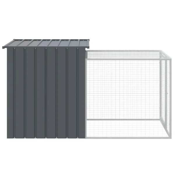 vidaXL Chicken Cage with Run Anthracite 43.3"x79.1"x43.3" Galvanized Steel - Image 4