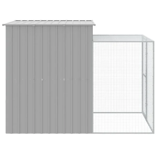 vidaXL Chicken Cage with Run Light Gray 65"x98.8"x71.3" Galvanized Steel - Image 4