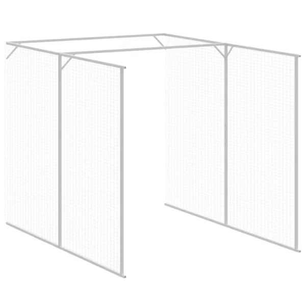 vidaXL Chicken Cage with Run Anthracite 65"x500.4"x71.3" Galvanized Steel - Image 5