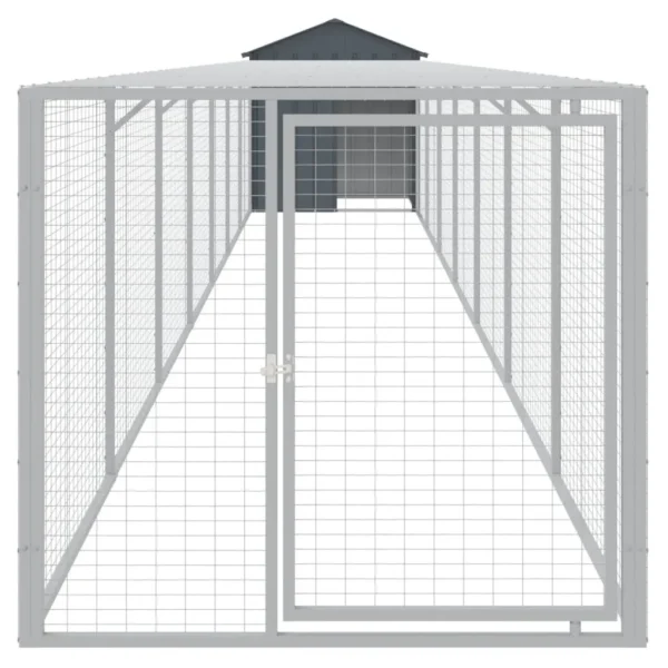 vidaXL Chicken Cage with Run Anthracite 46.1"x320.1"x48.4" Galvanized Steel - Image 3