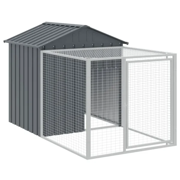 vidaXL Chicken Cage with Run Anthracite 46.1"x320.1"x48.4" Galvanized Steel - Image 6