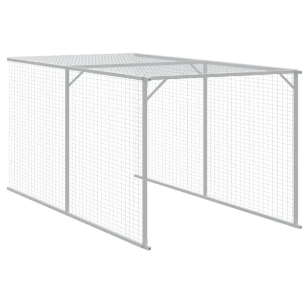 vidaXL Chicken Cage with Run Anthracite 46.1"x320.1"x48.4" Galvanized Steel - Image 7