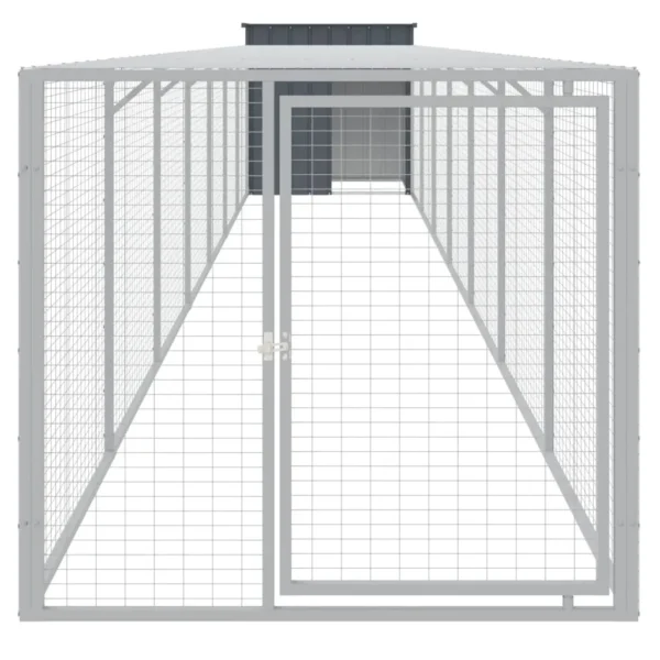 vidaXL Chicken Cage with Run Anthracite 43.3"x320.1"x43.3" Galvanized Steel - Image 3