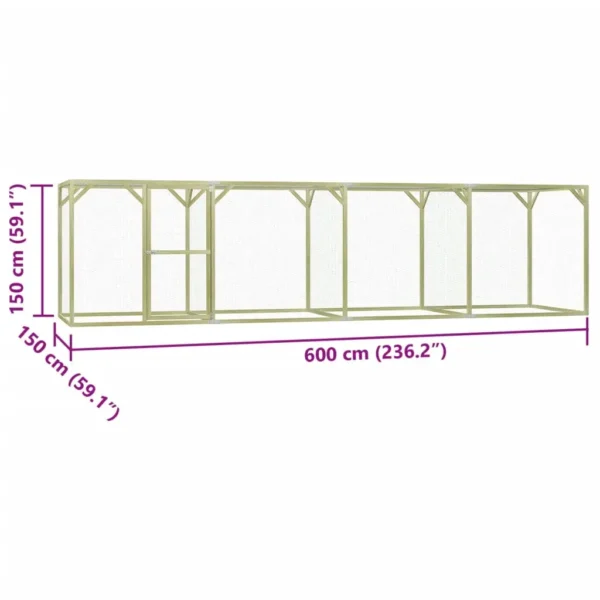 vidaXL Chicken Cage 19.7'x4.9'x4.9' Steel - Image 6