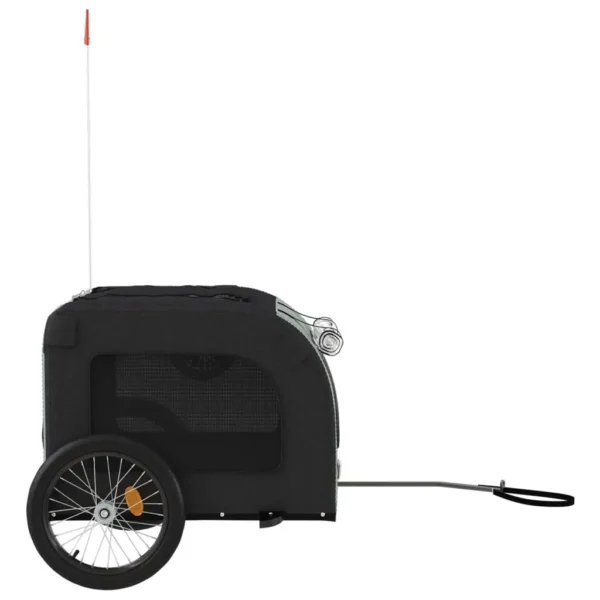 vidaXL Pet Bike Trailer Gray and Black Oxford Fabric&Iron - Image 6