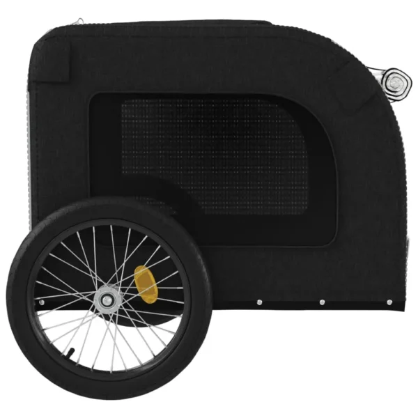 vidaXL Pet Bike Trailer Gray and Black Oxford Fabric&Iron - Image 7