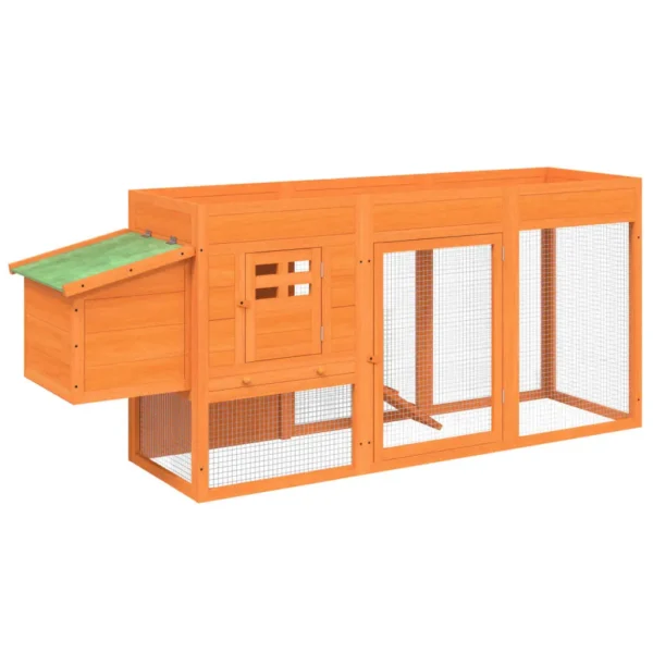 vidaXL Chicken Coop Brown 80.3"x19.7"x33.1" Solid Wood Pine - Image 2