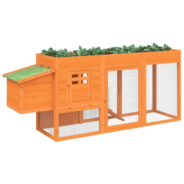 vidaXL Chicken Coop Brown 80.3"x19.7"x33.1" Solid Wood Pine - Image 3