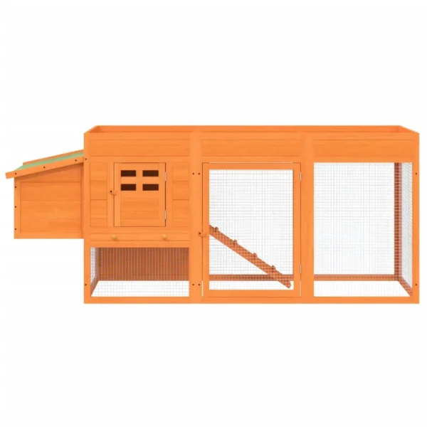 vidaXL Chicken Coop Brown 80.3"x19.7"x33.1" Solid Wood Pine - Image 4