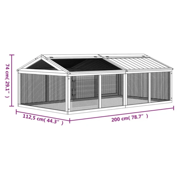 vidaXL Run Box Brown 78.7"x44.3"x29.1" Solid Wood Pine - Image 7