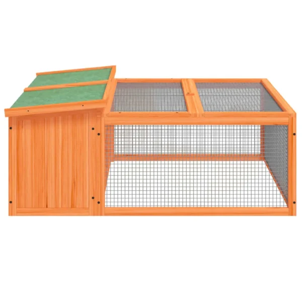 vidaXL Rabbit Hutch Brown 46.3"x38.2"x18.7" Solid Wood Pine - Image 5