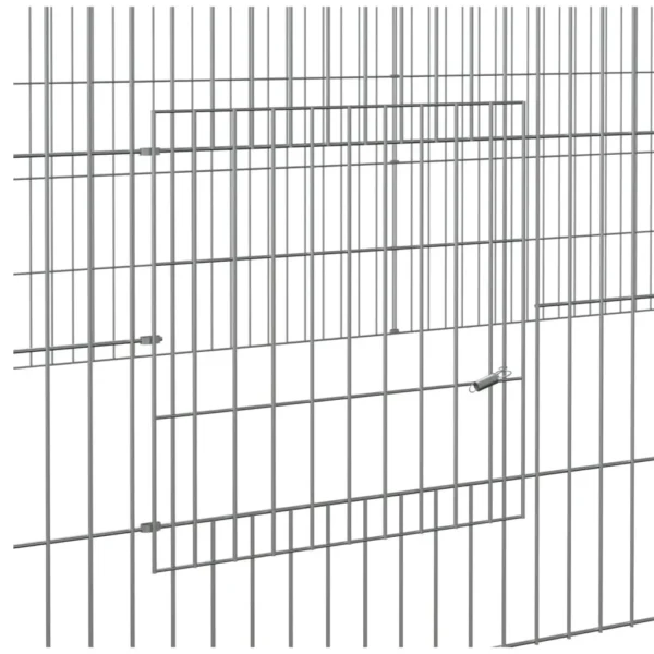 vidaXL 5-Panel Rabbit Cage 213"x42.9"x21.3" Galvanized Iron - Image 6