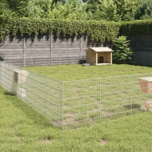 vidaXL Free Range Animal Enclosure 48-Panel 21.3"x23.6" Galvanized Iron