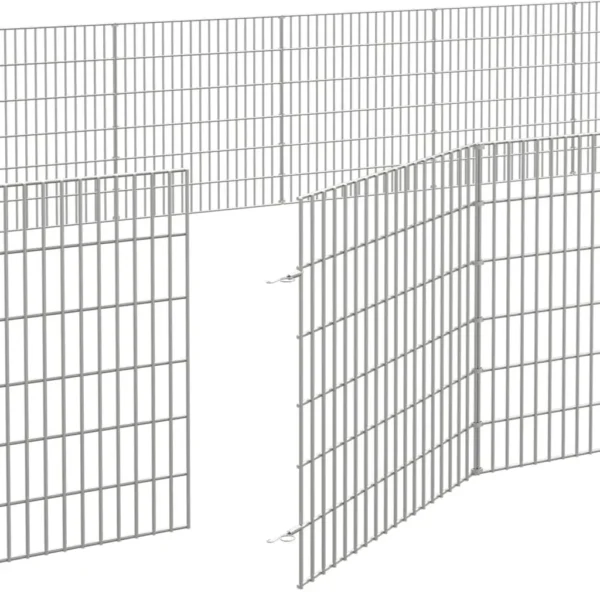 vidaXL Free Range Animal Enclosure 48-Panel 21.3"x23.6" Galvanized Iron - Image 6